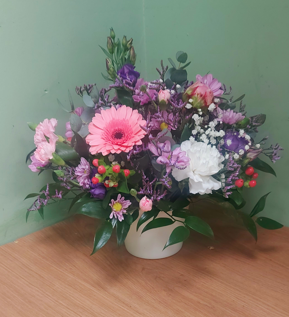 Florist choice arrangement in a pot